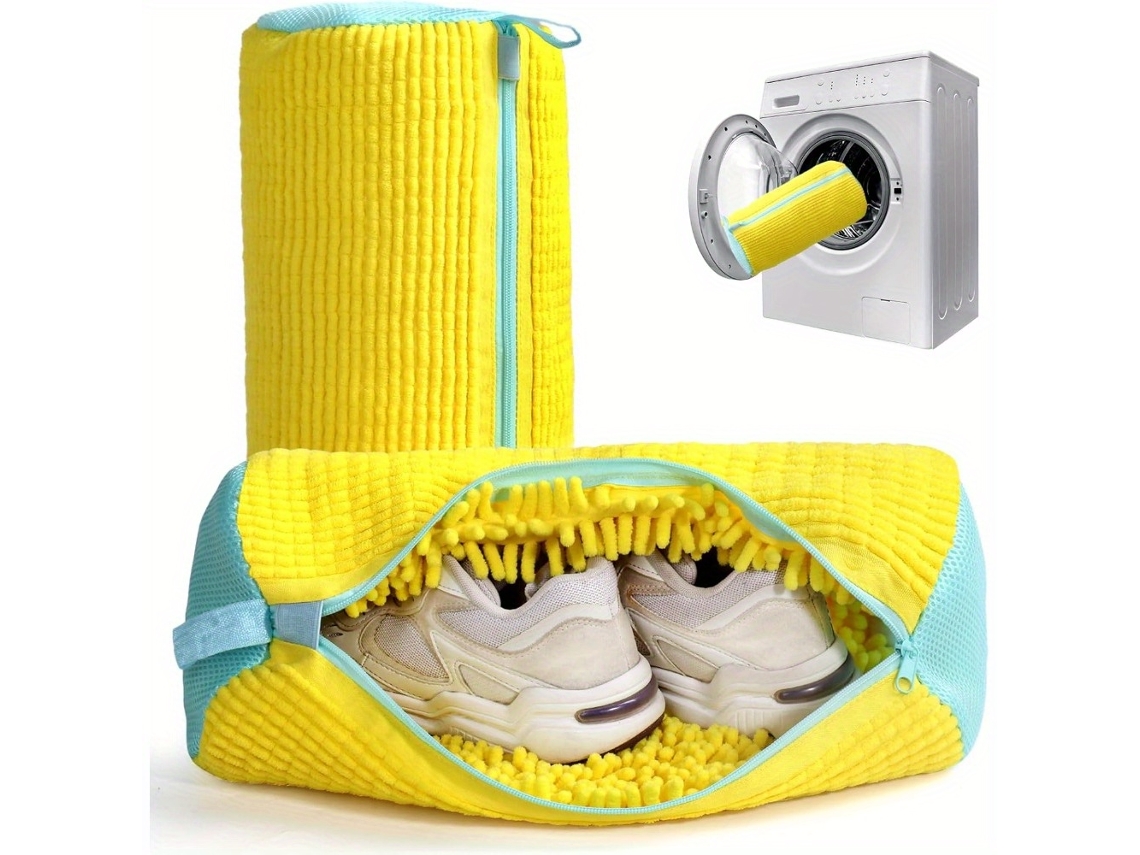 Saco Resistente para Máquina de Lavar, Ideal para Todos os Tipos de Calçados, Possui Zíper e Interior Macio Protetor BRILVIBERA