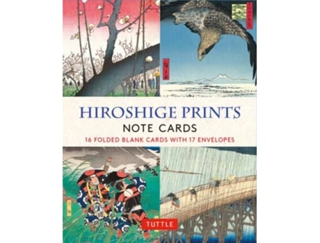 Livro hiroshige prints, 16 note cards de illustrated by utagawa hiroshige (inglês)