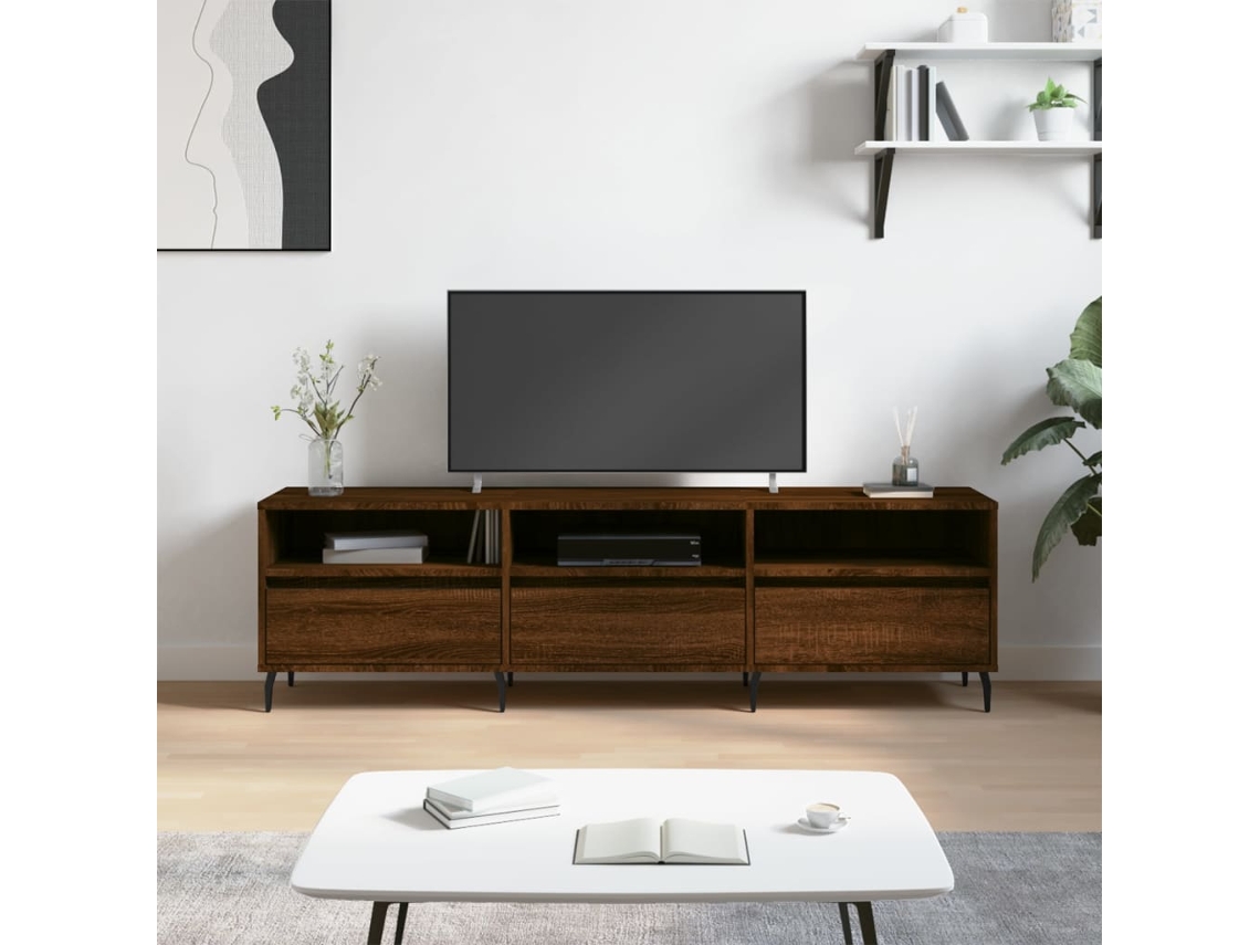 Móvel Tv 150x30x44,5 Cm Derivados De Madeira Carvalho Castanho Dkd Home Decor