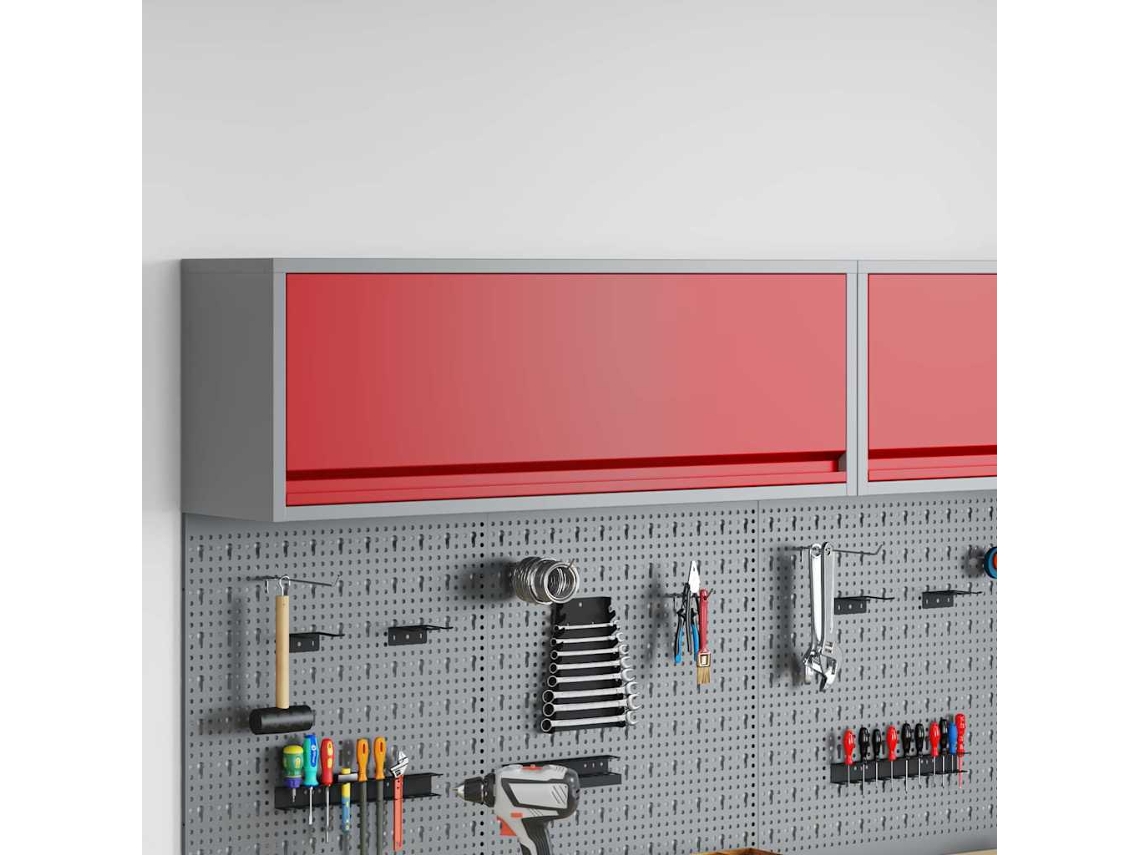 Vidaxl Armário De Ferramentas Vermelho E Cinza 100 X 25 X 35 Cm