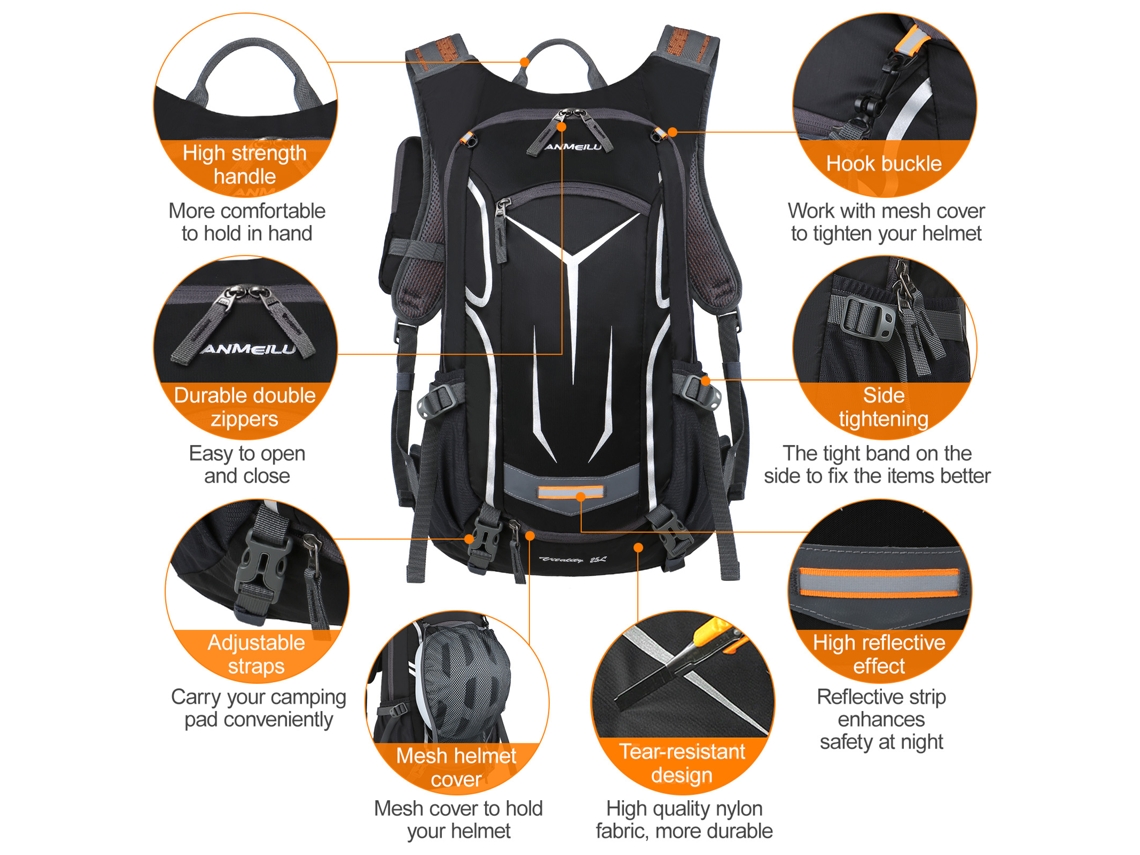 Mochila de Ciclismo 18l Resistente à Água com Capa S/MARCA