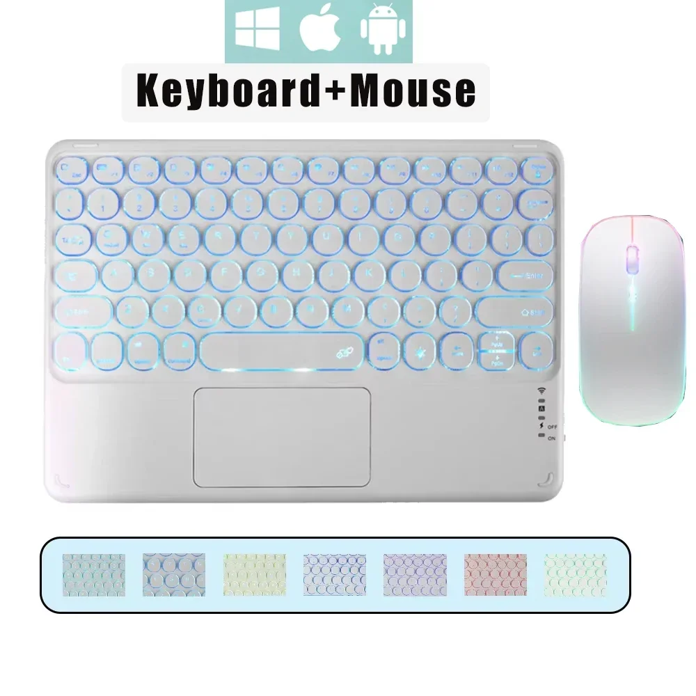 Teclado Bluetooth Retroiluminado para Tablets Ios e Android e Computadores. MDUG (branco)
