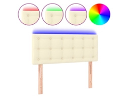 Led Headboard, Led Headboards Vidaxl Creme Couro Artificial (90 X 5 X 78/88 Cm)