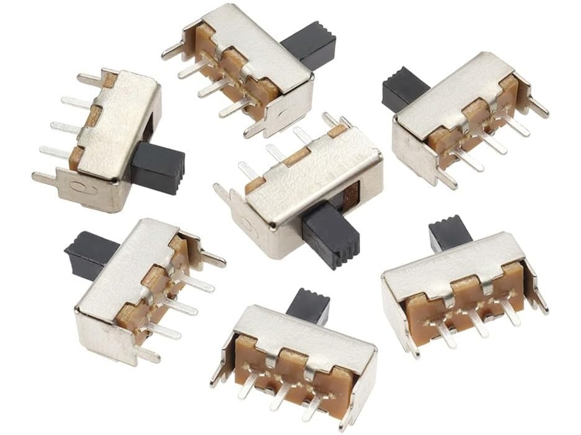 10 Interruptores Ss12f44 De 3-pinheiros, Ss 12f44g4, De Una Sola, Com Manga De 4mm Longitud