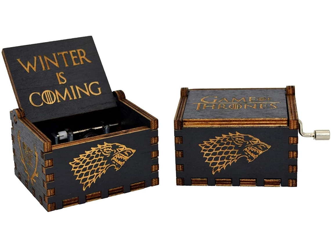 Caixa de Música Antiga Madeira Entalhada Presente Game Of Thrones AQUAFORGE