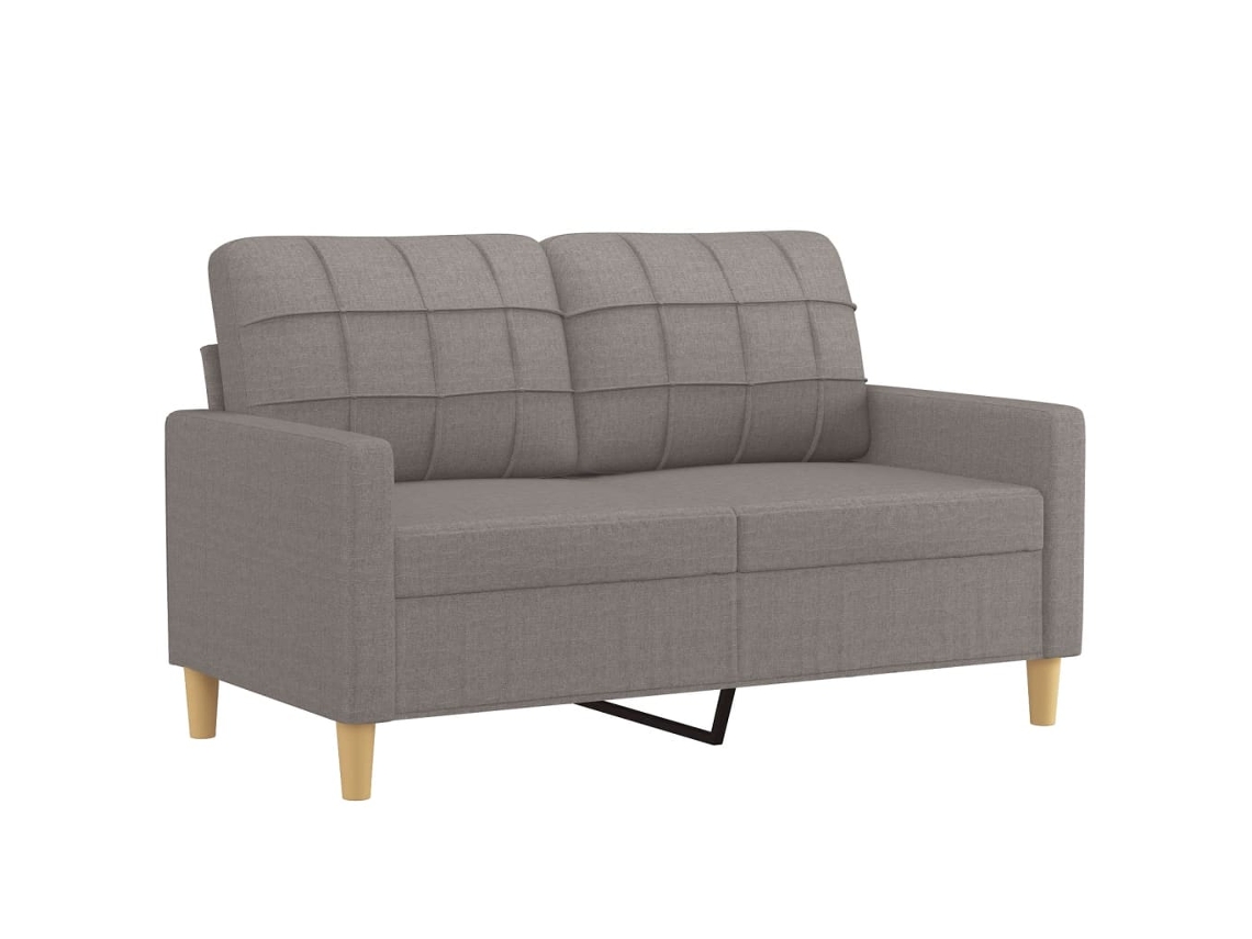 2 Pcs Conjunto de Sofás com Almofadões Tecido Cinza acastanhado SYFAX