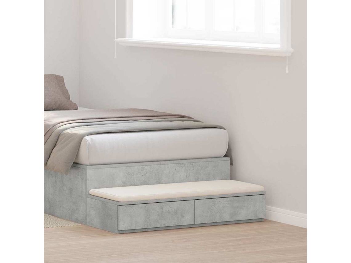 Vidaxl Gavetas De Cama Cinzento 80 X 36,5 X 16,5 Cm Madeira Processada
