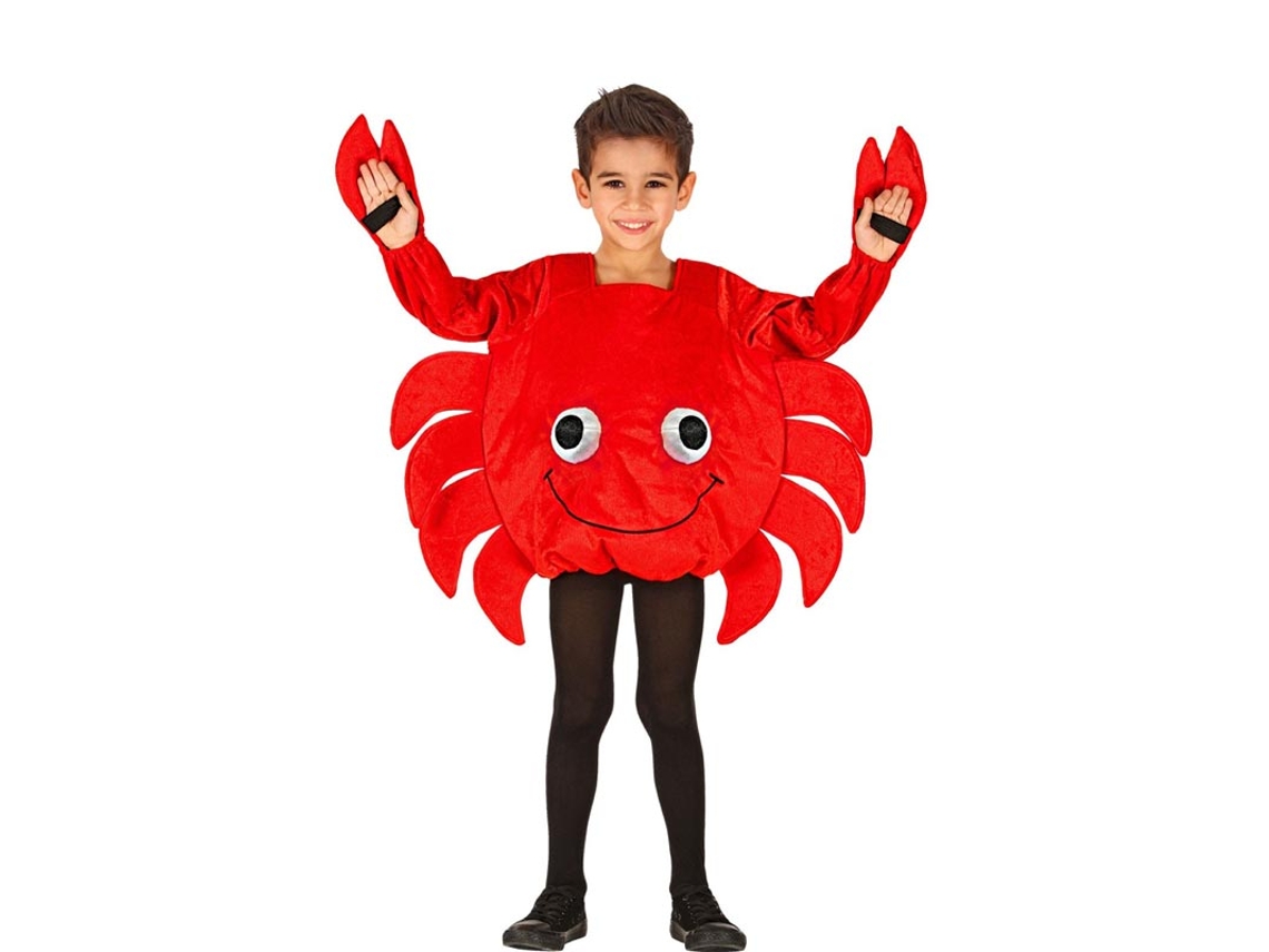 Fato de caranguejo vermelho feliz para menino
