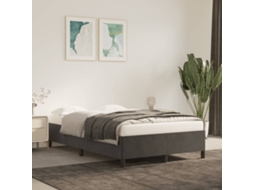 Vidaxl Estrutura De Cama Sem Colchão 120x200 Cm Veludo Cinzento-escuro