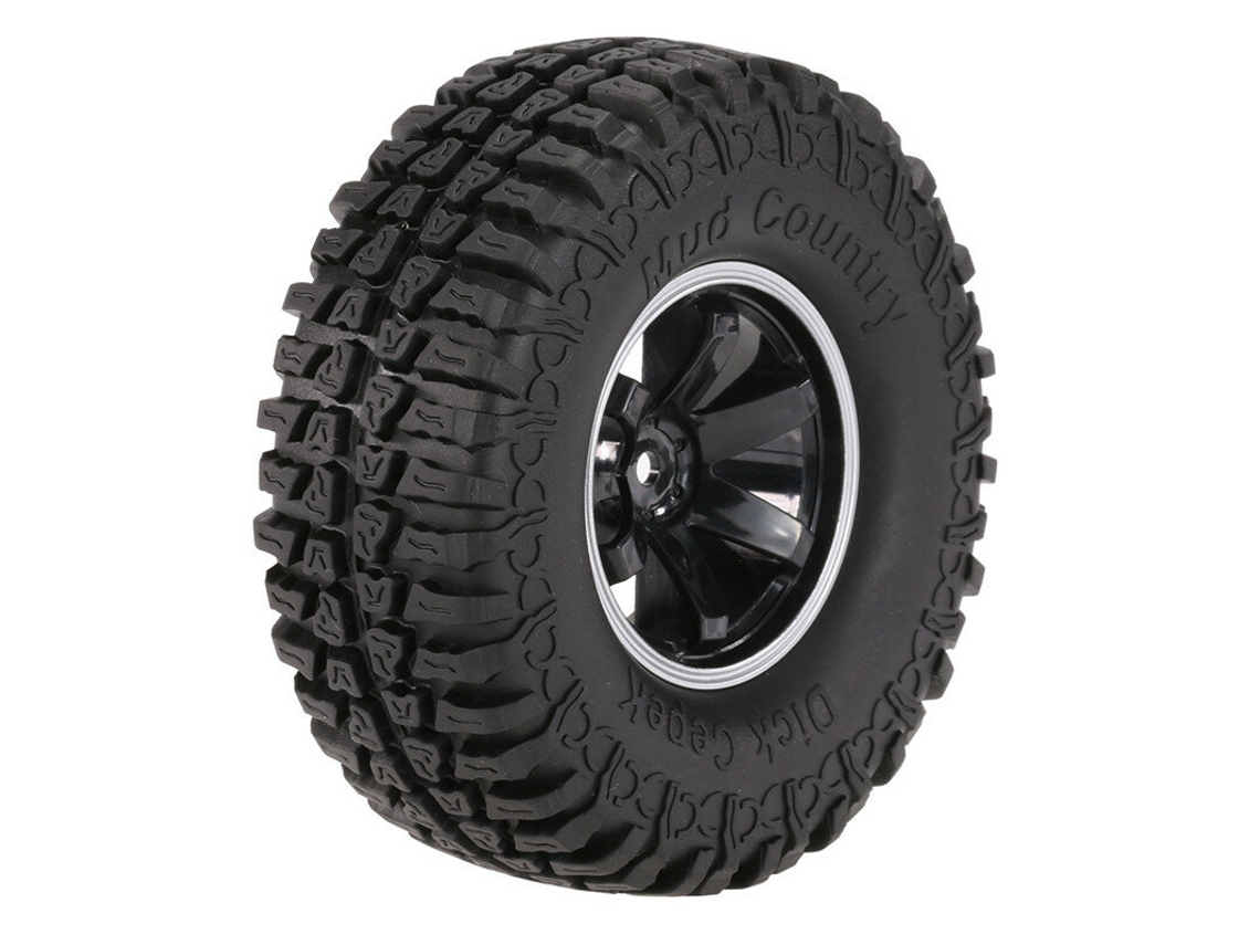 Conjunto de 4 Pneus Austar Ax 3020c de 1,9 Polegadas com Cubo para Carros Rc 1/10 D90 Scx10 Cc01. MDUG (103 Mm)