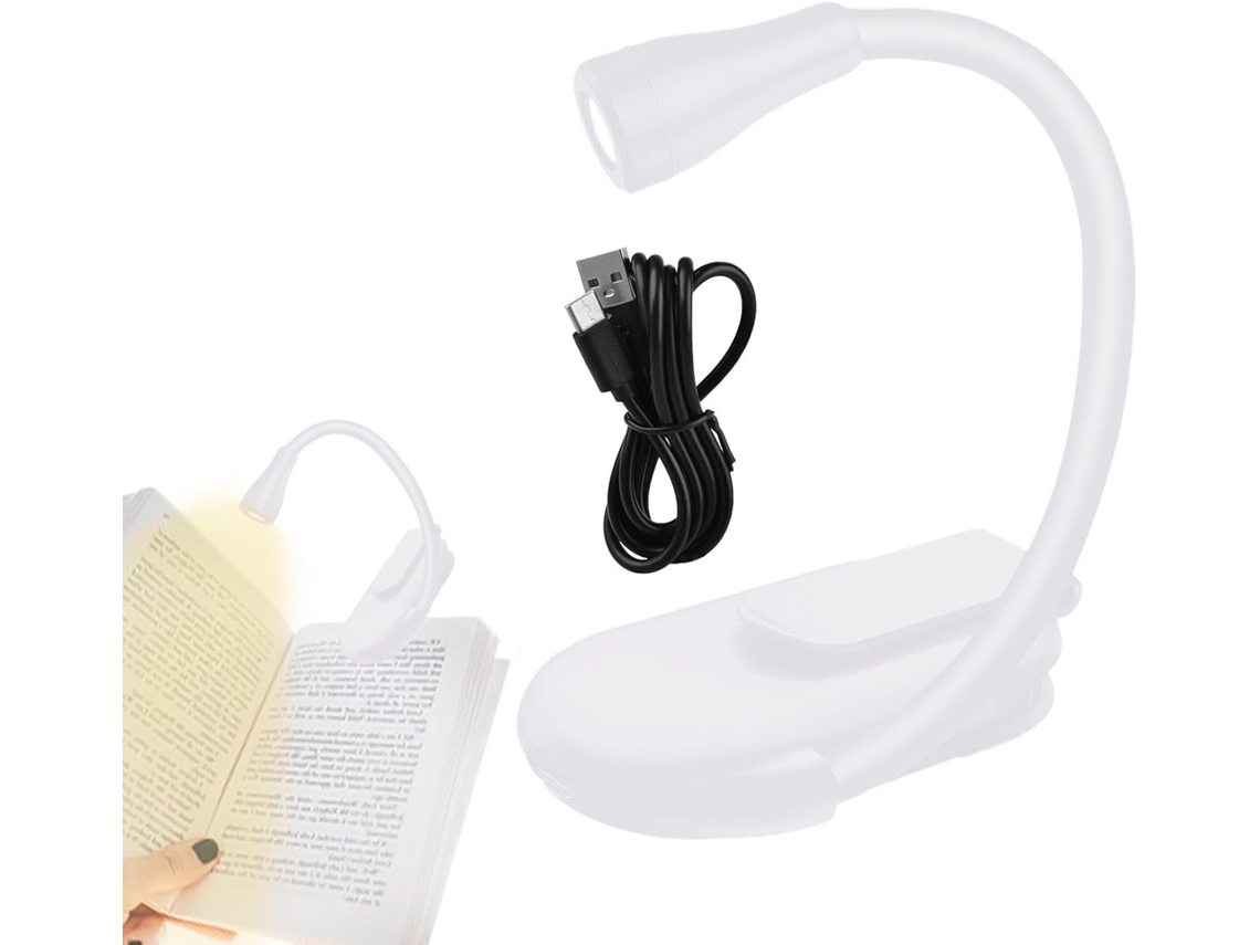 Luminária De Leitura Portátil Com Clipe Para Casa, Viagens, Atividades Ao Ar Livre E Para Pendurar Carregamento Usb
