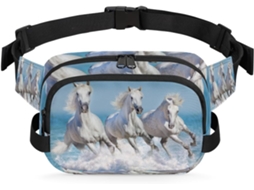 Pochete Ocean Run Horse para Mulheres 22,8 X 6,3 X 15,5 Cm Design Diy Pa impermeável