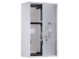 Armário de Remédios BTFORUS 50x30x18cm em Aço Inox com fechadura para banheiro