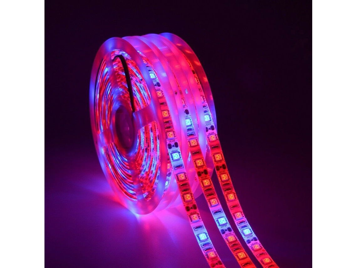 Lâmpada Fitoluminiscente de 5m com 300 Leds Smd 5050 Ip65 para Plantas Hidropônica e Estufa | S/MARCA