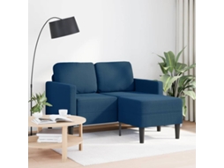 Sofá 2 Lugares HARLANV1 com tecido azul 125 cm e chaise em L