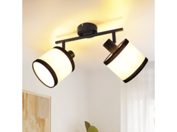 Candeeiro de Teto Led 100 × 25 Painel de Teto com Mudança de Cor Rgb Regulável, Longa com Comando À Distância, Preta, 24 W NETTLIFE