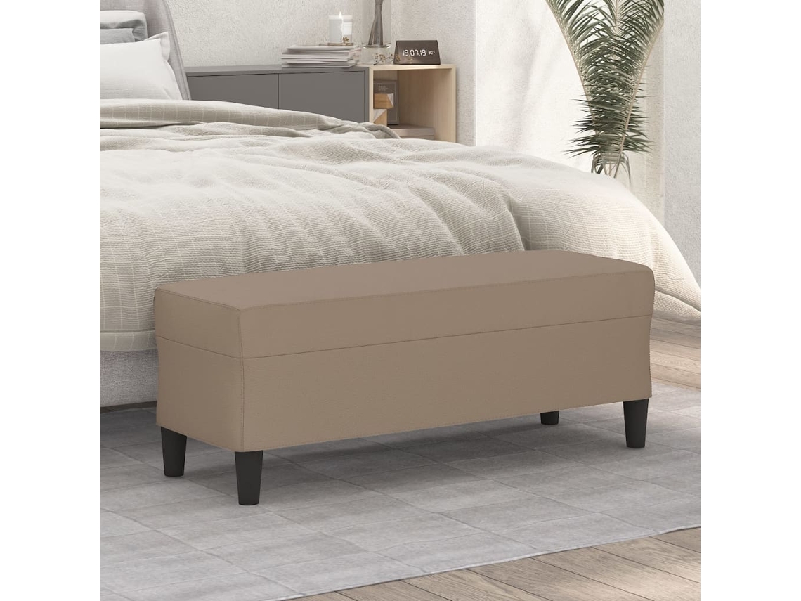 Vidaxl Banco 100x35x41 Cm Couro Artificial Cor Cappuccino
