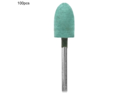 100 Peças De Cabeça De Polimento De Borracha E Lixa Mista Verde Com Cabo De 3mm (cone 10mm)