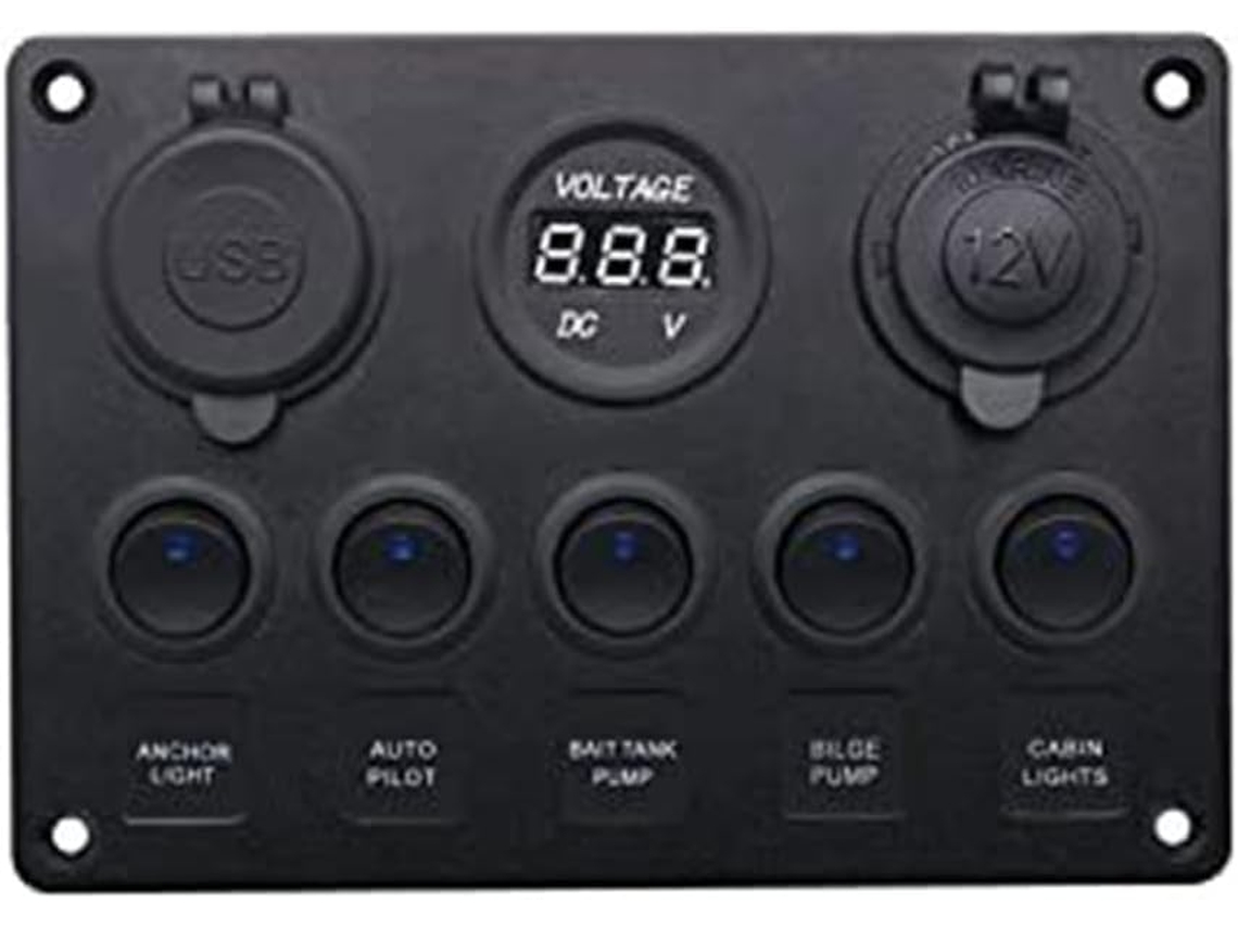 Painel de Comutação Bate papo com Usb Duplo, Voltímetro e Marcha/arrêt Material Marin Yacht 12 SFUSHOS