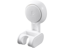 Suporte ajustável para chuveiro com encaixe universal removível e base com ventosa, sem necessidade de instalação em casa.