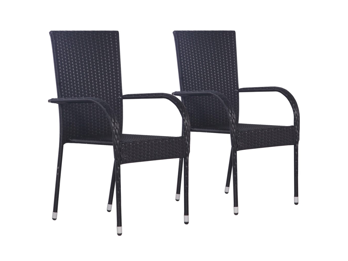 Maison Exclusive - 3 Pcs Conjunto De Jantar Para Jardim Preto