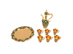 Conjunto Canecas Café Vintage 6 Canais Ouro Verde