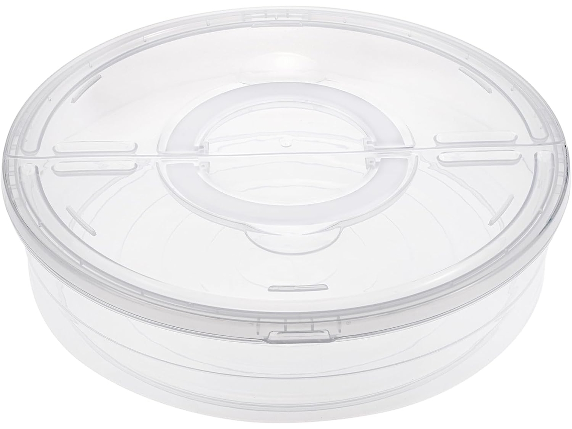 Caixa Plástica Para Armazenar Bolos E Pizzas, Recipiente Redondo De 30 Cm Com Tampa E Alça, Ideal Para Guardar Cupcakes E Sobremesas