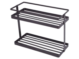 Estante de 2 Niveles para Cocina Baño, Almacenaje Espacioso, Piezas Antideslizantes, Hierro Duradero