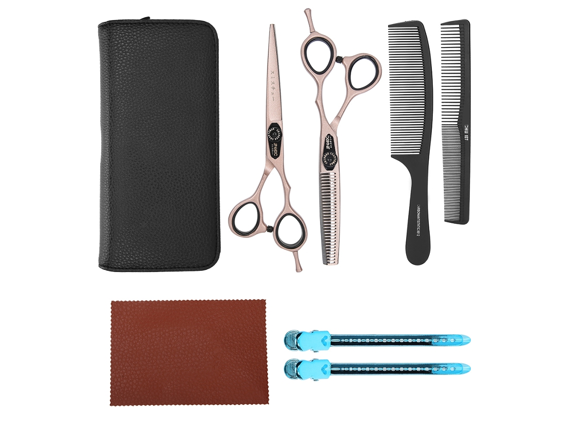2026 tijeras de Corte de Cabelo Profissionais 6 Polegadas Aço Inoxidável para Salão de Beleza Cor Rosa Ouro