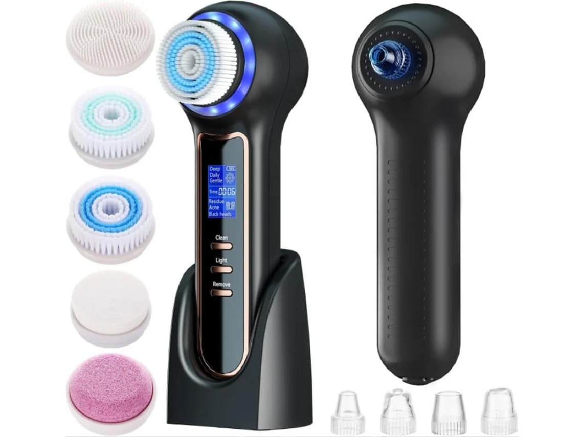 Esfoliante Facial Com Tela Lcd Escova De Limpeza Facial Recarregável Ipx7 À Prova Dágua 3 Em 1 Removedor De Cravo A Vácuo Para Esfoliação Yizhood