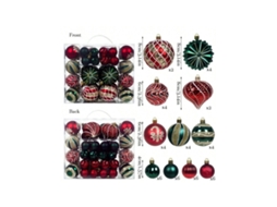 48pcs De Bola De Natal Pintada, 48pcs468 Pintada Igvtrade (vermelho E Verde)