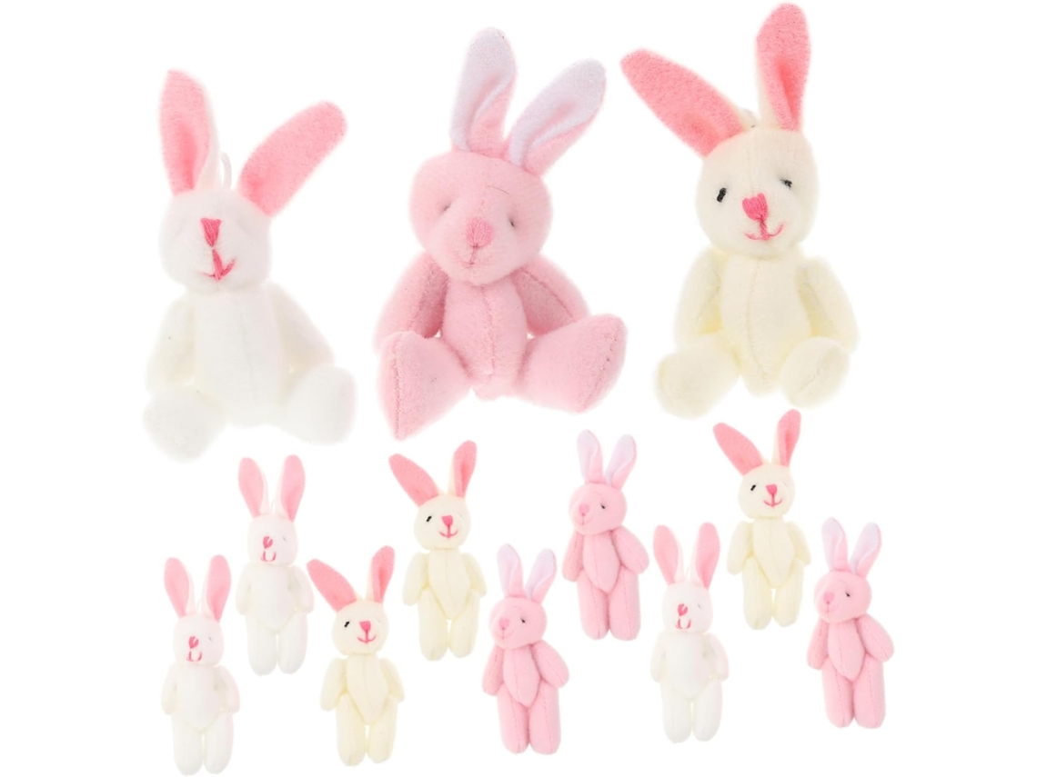 Conjunto De 15 Coelhinhos Pelúcia Pequenos Para Decoração Festas