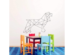 Adesivos Muraux Géométrique Chien Adesivos Muraux Géométrique Animal Série Adesivos Effets Visuels Vinyle Mur 45x57cm
