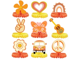 9 Peças de Centro de Mesa Hippie Groovy Boho Decoração para Festa de Aniversário e Chá de Bebê NEVEANCE
