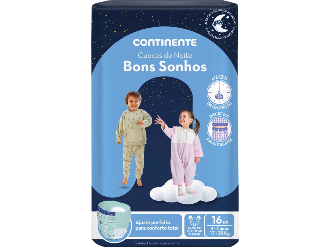Fraldas Cueca Bons Sonhos 17-30 Kg 4-7 Anos Continente