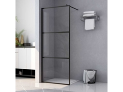 Vidaxl Divisória De Chuveiro Vidro Transparente Esg 115x195 Cm Preto