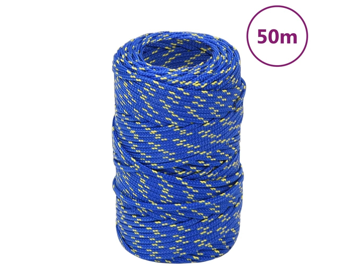 Vidaxl Corda De Barco 2 Mm 50 M Polipropileno Azul