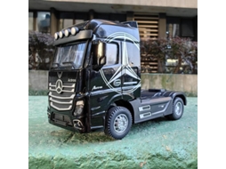 Modelo de Caminhão em Escala 1/50, em Alumínio, com Cabine Simulando Contêiner, Feito de Metal. MDUG (preto)