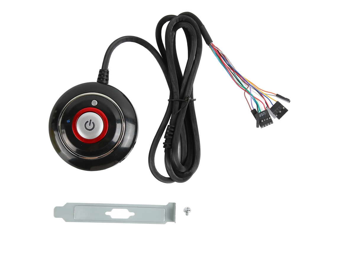 Botão De Energia Para Pc Em Abs Durável Com 2 Usb E Áudio Instalação Simples Plug And Play Para Café Internet