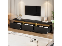 Armário Tv Mármore 200x40x42cm, 3 Gavetas, Para 90". Ge