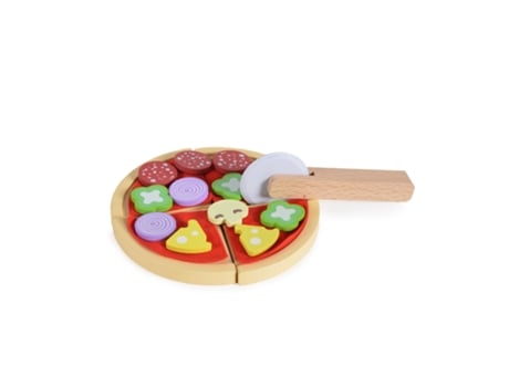 Conjunto De Pizza Em Madeira 4221 22 Peças Moni Toys Moni Toys