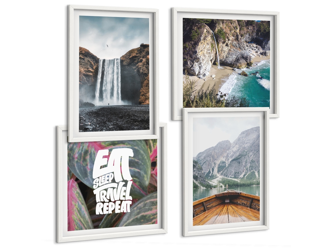 Composição De Quadros Paisagens De Cachoeiras Nas Montanhas Espelharte (4 Peças)