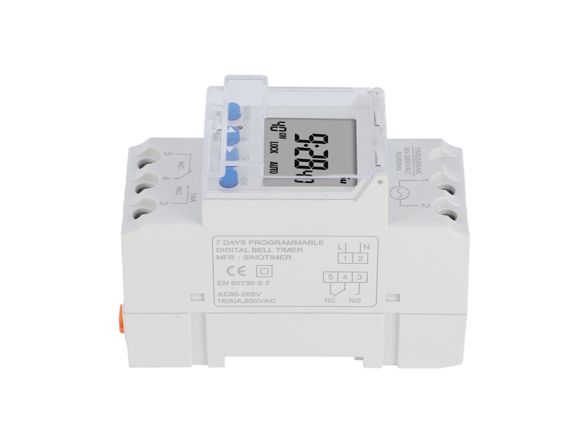 Interruptor timer eletrônico programável 24h smart analog din rail 16a controle casa inteligente S/MARCA