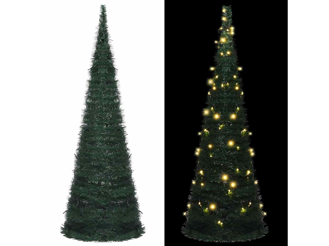 Vidaxl Árvore Natal Pop-up Artificial Pré-iluminada 180 Cm Verde