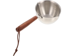 Panela De Molho Aço Inoxidável 220ml Com Cabo Madeira, Pequena Metal Para Cozinhar E Óleo Derretimento - Panelas Reutilizáveis