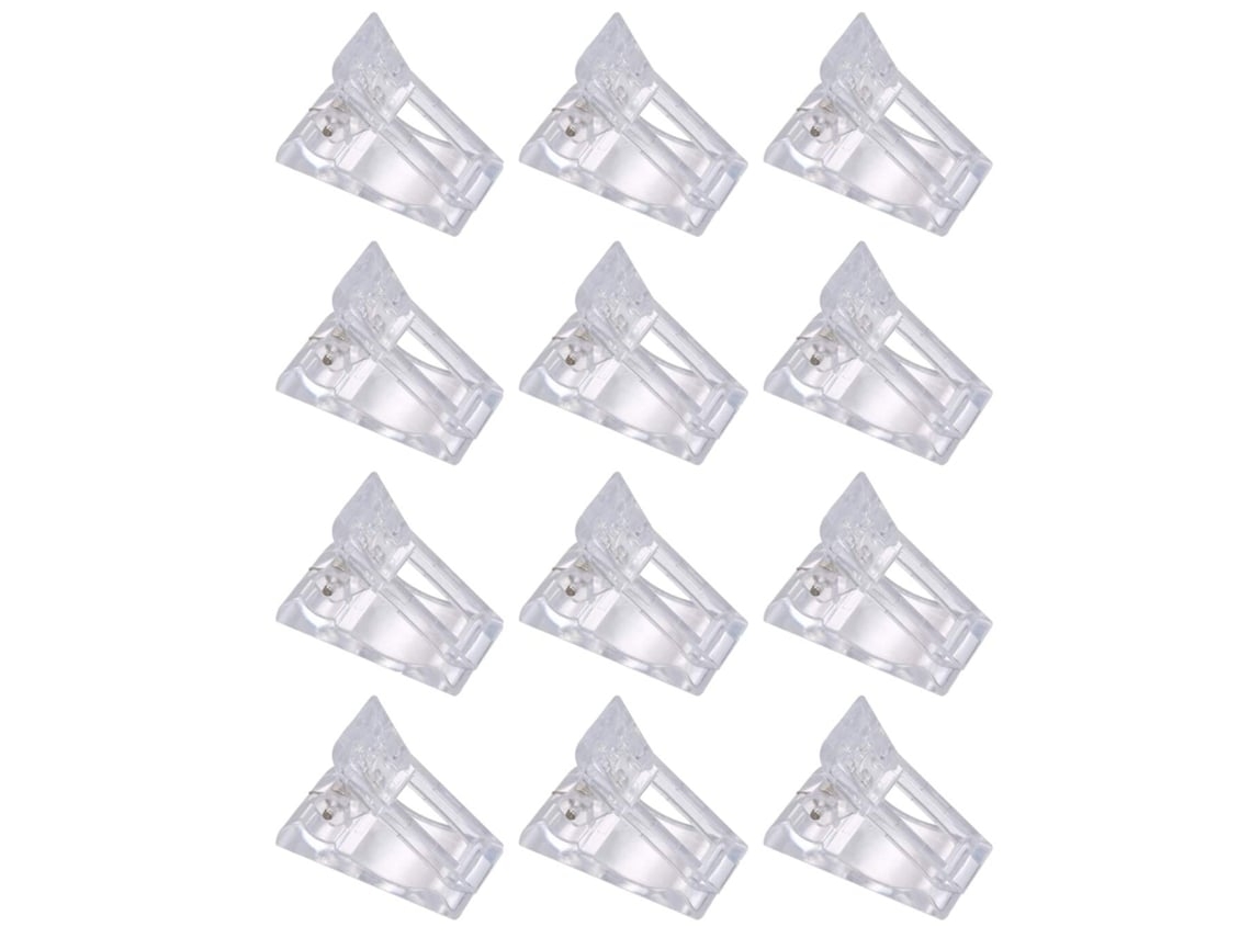 12 Pinças Para Unhas De Cristal Transparente*