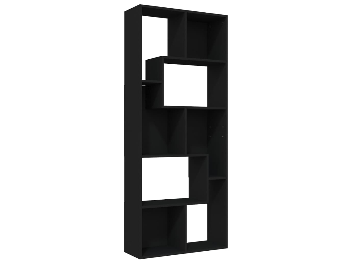Estante VIDAXL Preto Madeira processada (67x24x161 cm)
