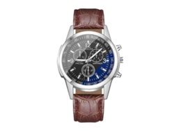 Relógio De Quartzo Masculino Modiya Com Pulseira De Couro E Vidro Azul