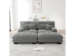 Sofá Modular Chenille: 4 Lugares, Diy Combinável. Sem Ossos. Estilo Minimalista.-kd