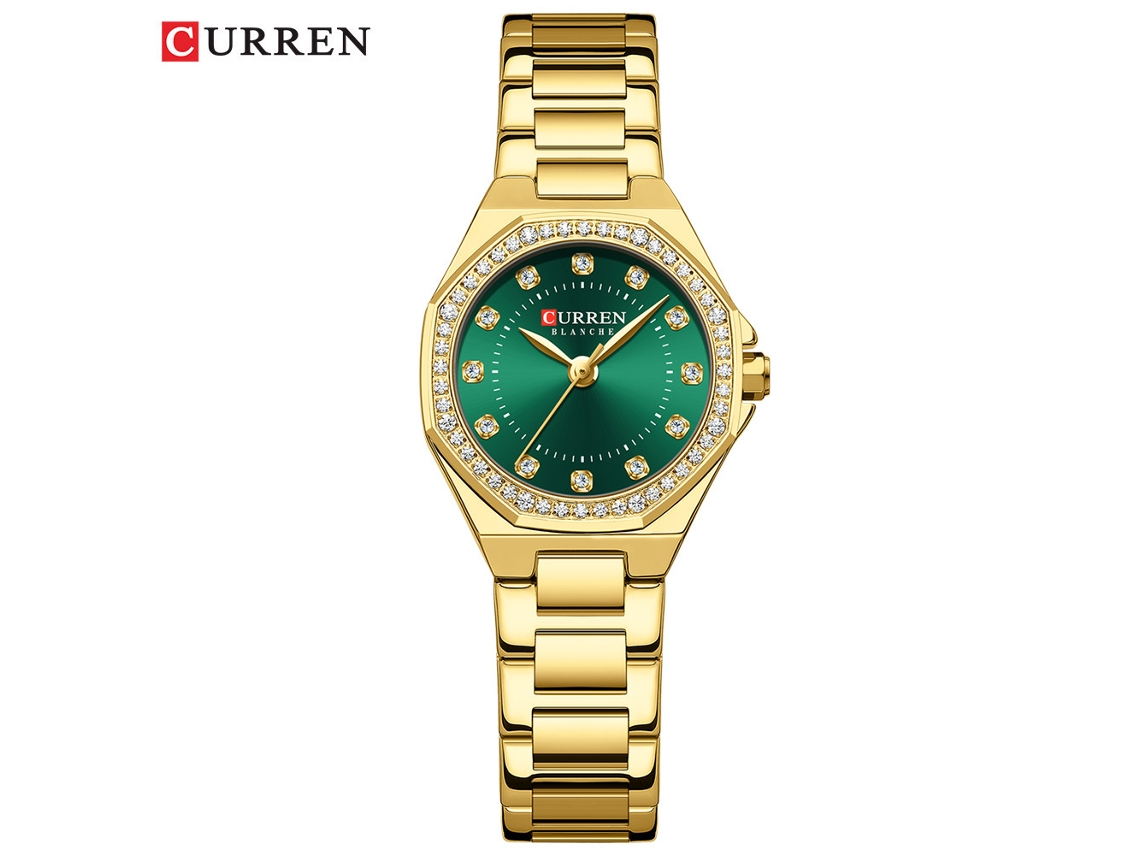 Relógio Feminino Elegante Com Strass, Mostrador Octogonal E À Prova D'água.